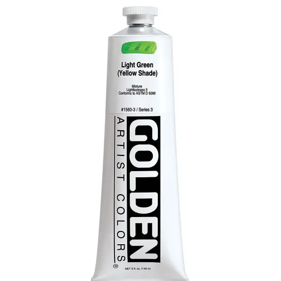 Golden Heavy Body Artist Acrylics - Light Green (Yellow Shade), 5 oz tube {2}