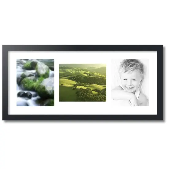 ArtToFrames Collage Photo Picture Frame with 3 - 8x10 inch Openings, Framed in Black with Over 62 Mat Color Options and Plexi Glass (CSM-3926-117) {1}