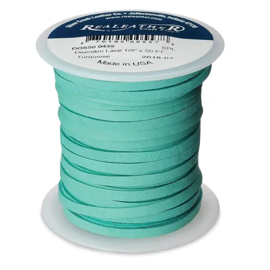 Realeather Deerskin Lace - 1/8" x 50 ft, Turquosie {1}