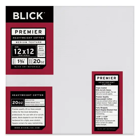 Blick Premier Heavyweight Cotton Canvas - 12" x 12", 1-3/8" Profile {1}