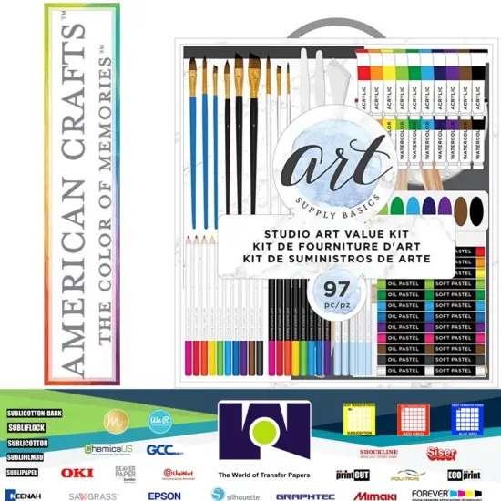 American Crafts 354845 Art Supply Basics Studio Kit - Pack of 97 {1}