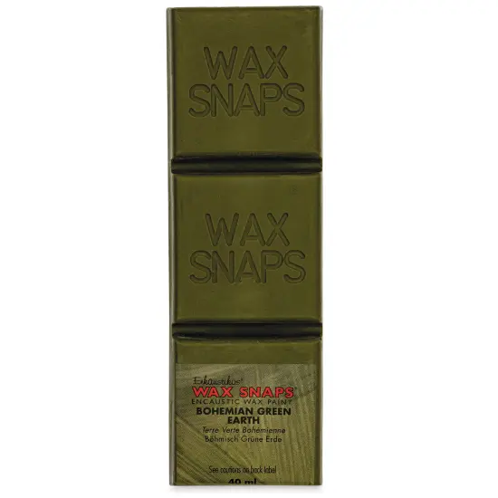 Enkaustikos Wax Snaps Encaustic Paints - Bohemian Green Earth, 40 ml cake {1}