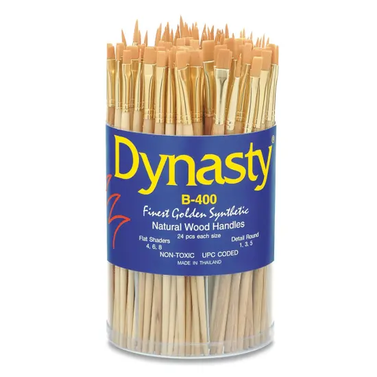 Dynasty Golden Nylon Brush Pack - Canister of 144 {1}