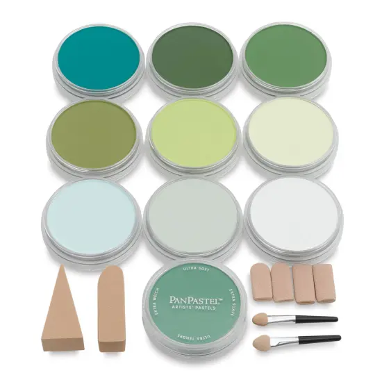 PanPastel Artists&rsquo; Painting Pastels Set - Greens, Set of 10 {1}