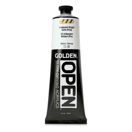Golden Open Acrylics - Iridescent Bright Gold (Fine), 5 oz Tube {1}