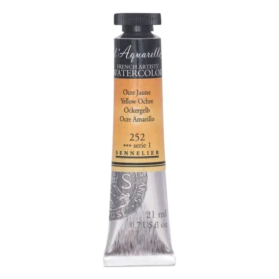 Sennelier French Artists' Watercolor - Yellow Ochre, 21 ml Tube {1}