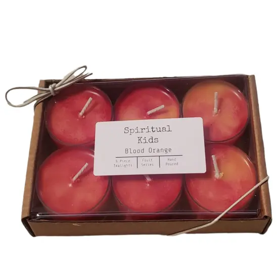 Blood Orange Natural Soy Wax Tealights 6 Count Hand Poured with Fragrant/Essential Oils! {1}