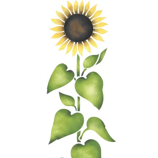 Tall Sunflower Wall Stencil | 984 by Designer Stencils | Reusable Art Craft Stencils for Painting on Walls, Canvas, Wood | {3}