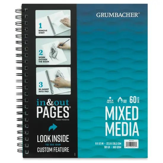 Grumbacher Mixed Media In & Out Pad - 9" x 12", 60 sheets {1}
