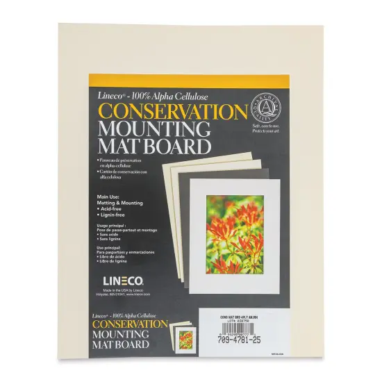 Lineco Conservation Matboard - Aged White, 4 ply, Pkg of 25, 8" x 10" {1}