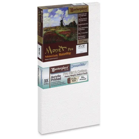 Masterpiece Monet Pro Sausalito Cotton Canvas - 6" x 12", Acrylic-Primed {1}