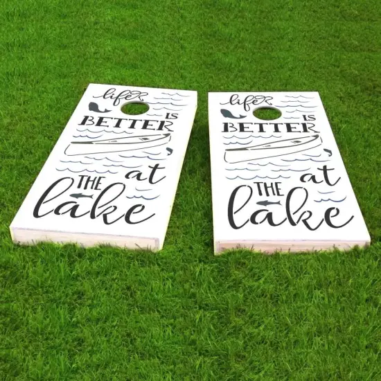 Better at the Lake Cornhole Board Stencil {1}