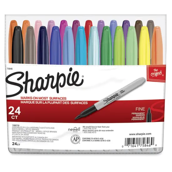 Sharpie Fine Point Permanent Markers - Assorted Colors, Set of 24 {2}