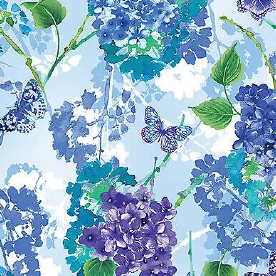 Butterfly Bliss Floral Garden Sky Blue by Benartex by the yard {1}