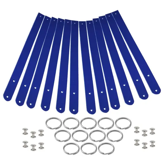 Blank Leather Keyrings 12 Pack &ndash; Pre-Cut Blanks with Hardware for Hot, Foil Stamping & Engraving Royal blue {1}