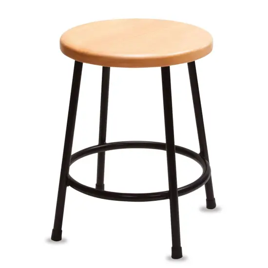 Richeson Lyptus and Steel Stool - 18"H, Round {1}