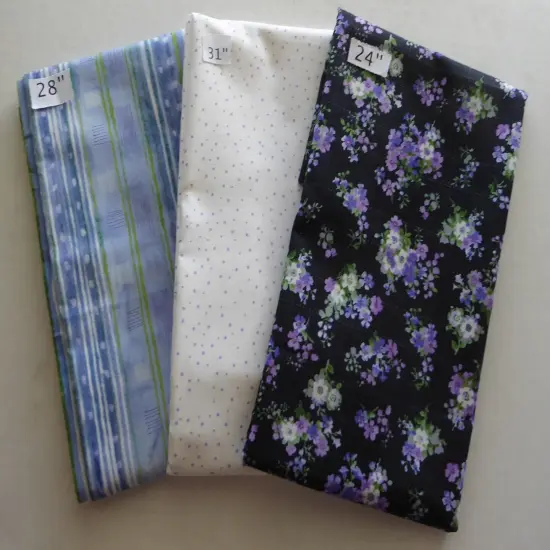 Purple Flowers and Multi Stripes 2 Yds 11 in Last of the Best End of Bolt {1}