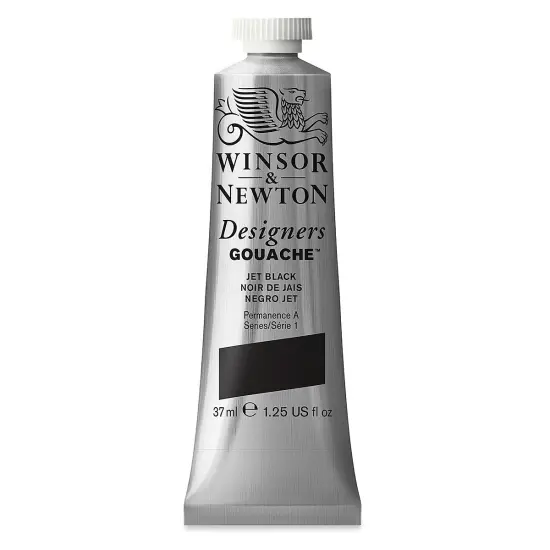 Winsor & Newton Designers Gouache - Jet Black, 37 ml tube {2}