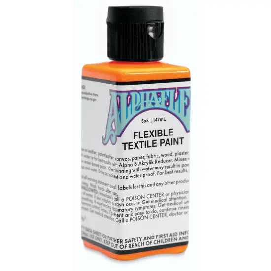 Alpha6 AlphaFlex Textile and Leather Paint - Electroshock Orange, 147 ml, Bottle {1}