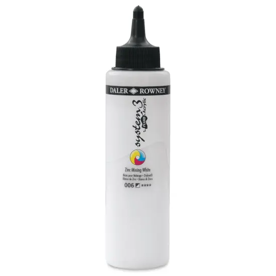 Daler-Rowney System3 Fluid Acrylic - Zinc Mixing White, 250 ml {1}