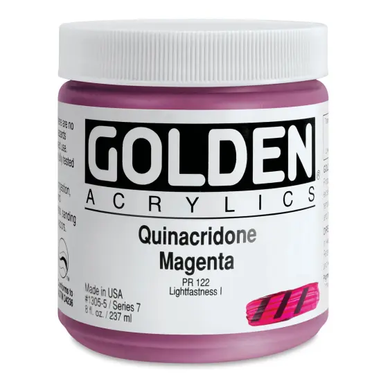 Golden Heavy Body Artist Acrylics - Quinacridone Magenta, 8 oz Jar {1}