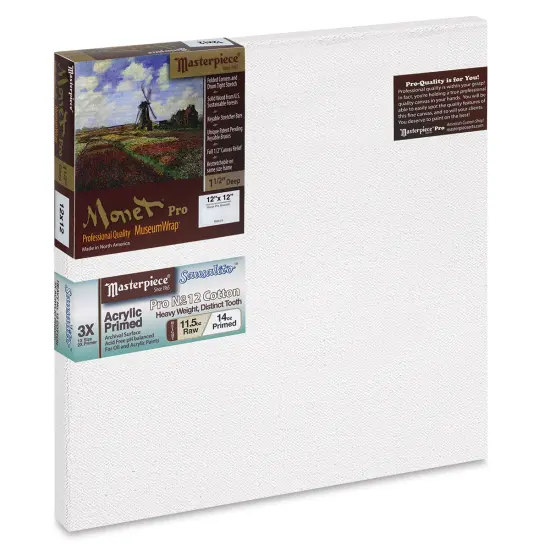 Masterpiece Monet Pro Sausalito Cotton Canvas - 12" x 12", Acrylic-Primed {1}