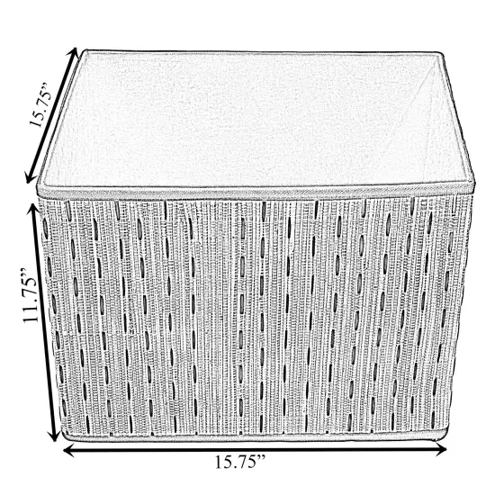 Beige Foldable Decorative Storage Box for Living Room, Bedroom, Dining, Playroom or Office {4}