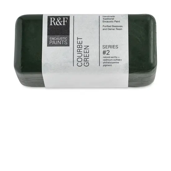 R&F Encaustic Paint Block - Courbet Green, 104 ml block {1}