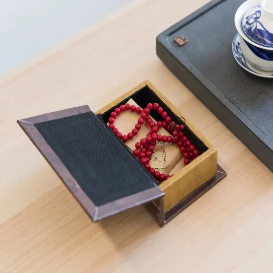 Decorative Vintage Book Style Trinket Storage Box {3}