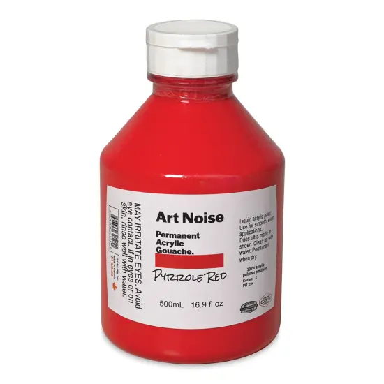 Tri-Art Art Noise Permanent Acrylic Gouache - Pyrrole Red, 500 ml, Bottle {1}