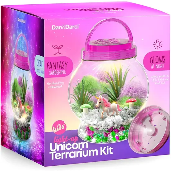 Light-Up Unicorn Terrarium Kit for Kids - Kids Birthday Gifts for Kids - Best Unicorn Toys & Activities Kits Presents - Arts & Crafts Stuff for Little Girls & Boys {1}
