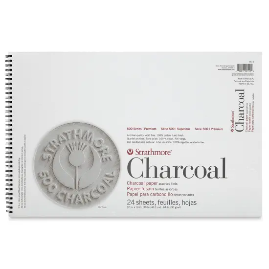Strathmore 500 Series Charcoal Pad - 12" x 18", Assorted Tints, 24 Sheets {1}