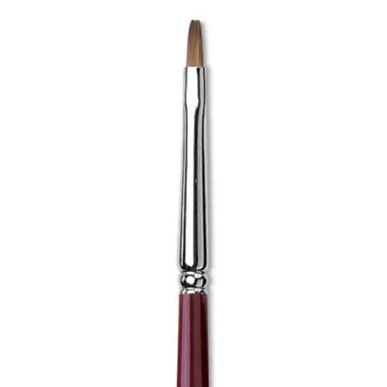 Da Vinci Kolinsky Red Oil Sable Brush - Bright, Long Handle, Size 2 {1}