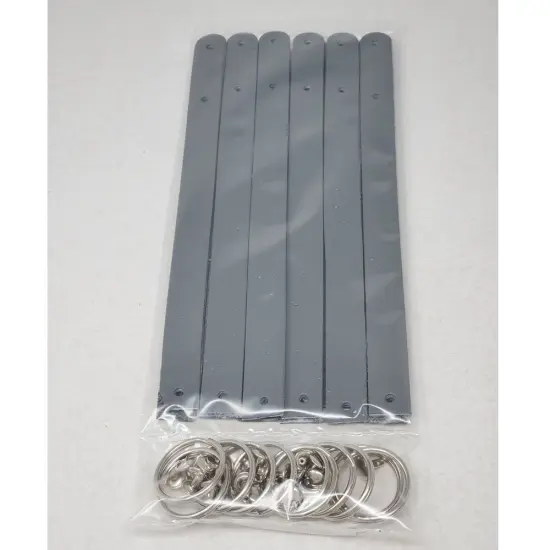 Blank Leather Keyrings 12 Pack &ndash; Pre-Cut Blanks with Hardware for Hot, Foil Stamping & Engraving Grey {2}