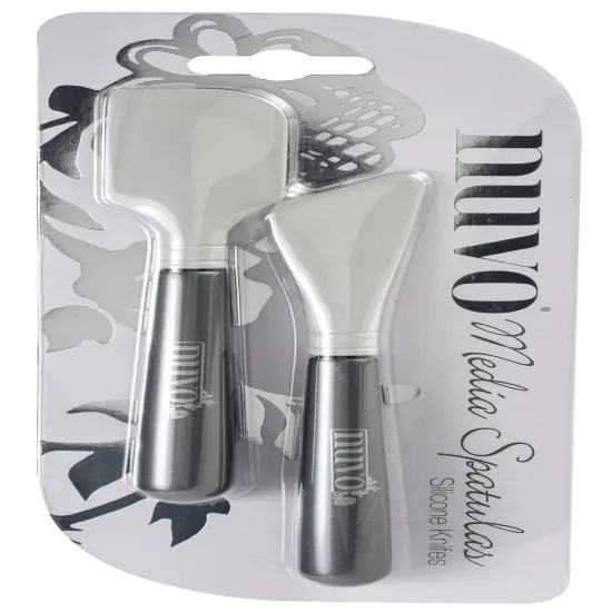 Nuvo Media Spatulas Craft Spatula Tool Set with Flat and Angled Silicone Heads {1}