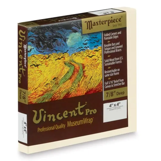 Masterpiece Vincent Pro Artfix Linen Canvas - 4" x 4", Oil Primed {1}