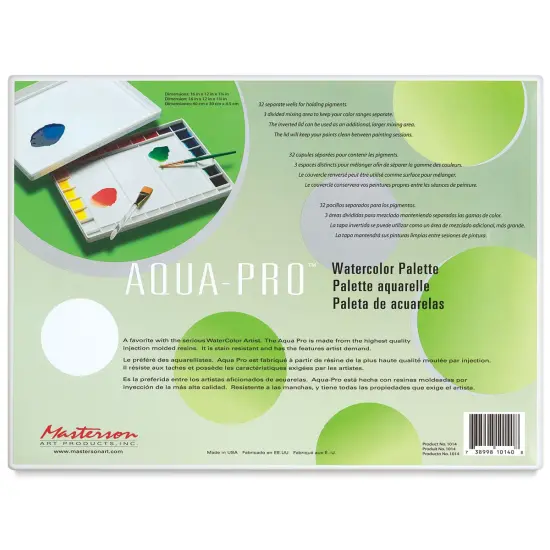 Masterson Aqua-Pro Watercolor Palette - 1-3/4" x 15-1/2" x 11-1/2" {1}