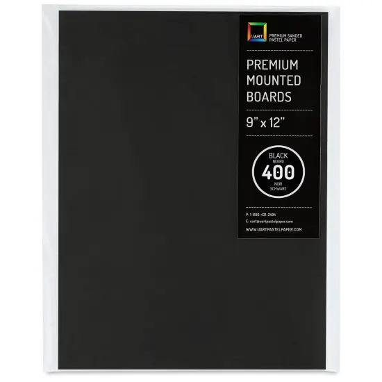 UArt Premium Sanded Pastel Paper Board - 9" x 12", Dark, 400 Grit {1}