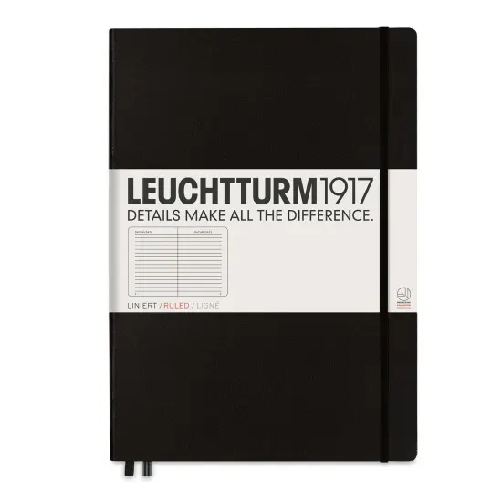 Leuchtturm1917 Ruled Hardbound Notebook - Black, Master, 8-3/4" x 12-1/2" {1}