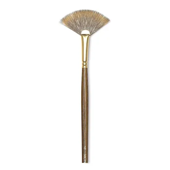 Winsor & Newton Monarch Mongoose Brush - Fan, Long Handle, Size 4 {1}