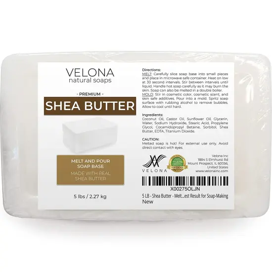 5 LB - Shea Butter - Melt and Pour Soap Base by Velona | SLS/SLES Free | Natural Bars for The Best Result for Soap-Making {2}