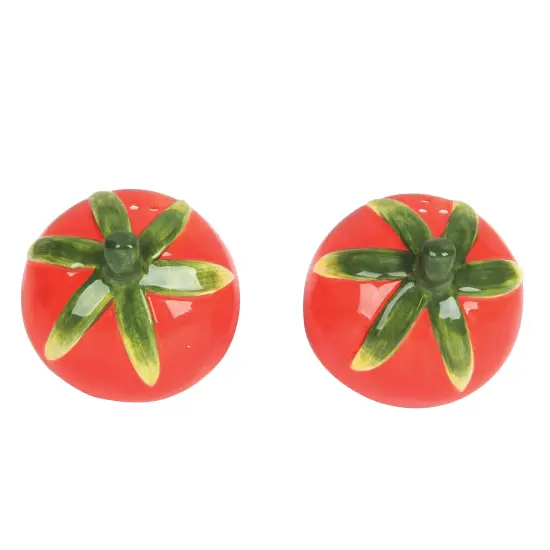 Red Tomato Salt & Pepper Shakers Set of 2 Spring Summer Dining Decor {5}