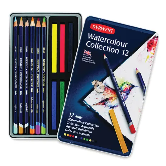 Derwent Watercolor Pencil Set - Assorted Colors, Tin Box , Set of 12 {1}