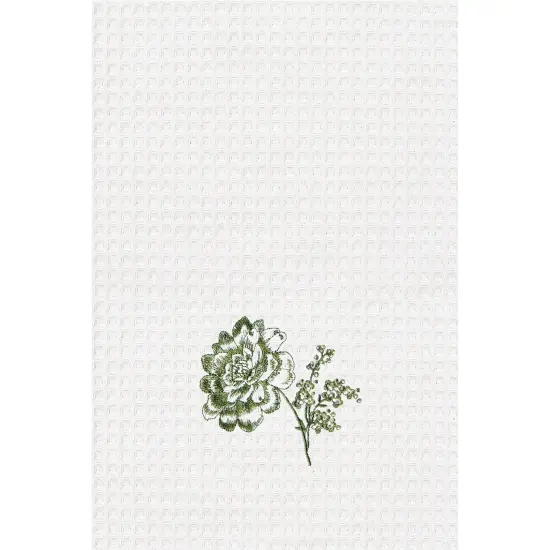 Colonial Williamsburg Devon Moss Waffle Weave Cotton Kitchen Towel {1}
