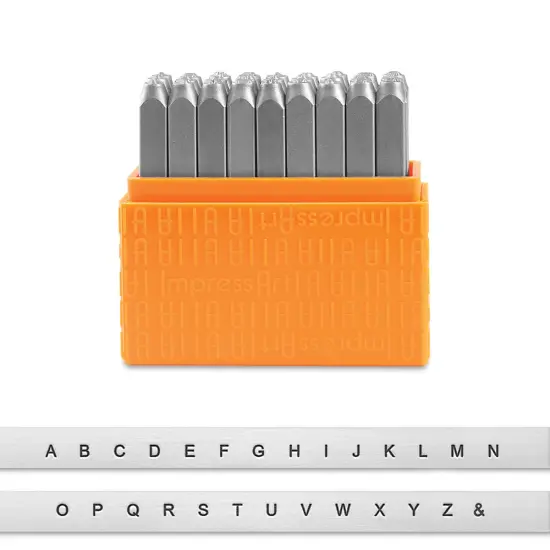 ImpressArt Letter and Number Stamp Set - Sans Serif, Uppercase Letters, Set of 27 {1}