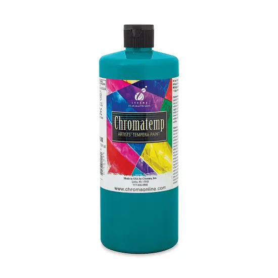 Chroma Chromatemp Artists' Tempera Paint - Turquoise, Quart {1}