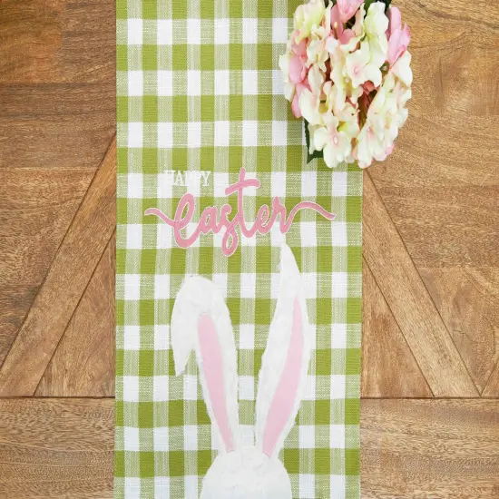 Easter Bunny Rabbit Ears Embroidered Spring Table Runner 13" x 72" {3}