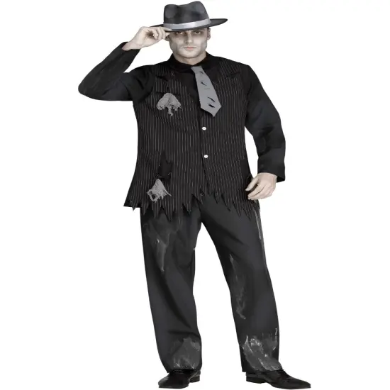 Adult's Mens Sleeping With The Fishes Undead Zombie Gangster Costume {1}