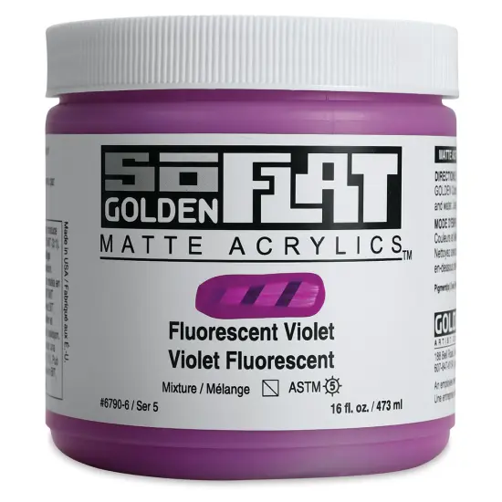 Golden SoFlat Matte Acrylic Paint - Fluorescent Violet, 473 ml, Jar {1}