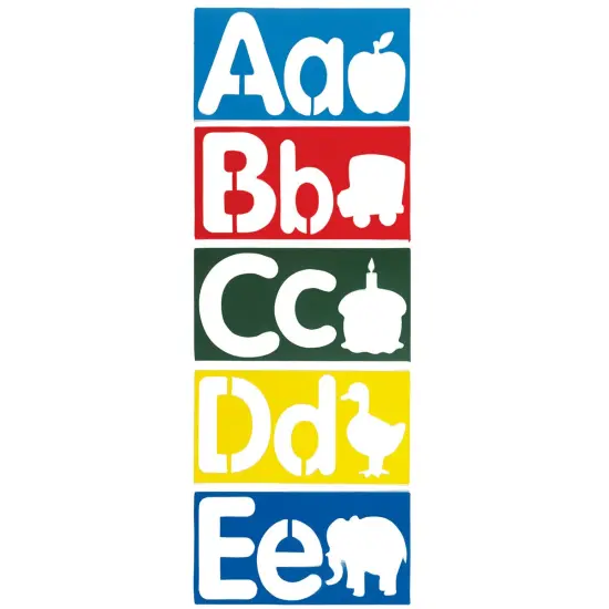Roylco Big Alphabets and Pictures Stencils - Set of 26 {1}
